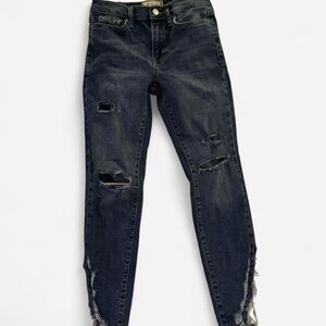 We The Free Dark Distressed Skinny Jeans